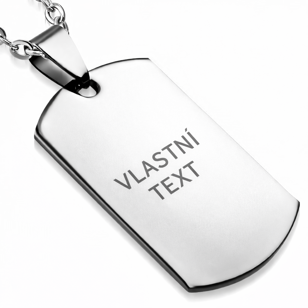 Ocelový přívěšek - destička vojenská známka