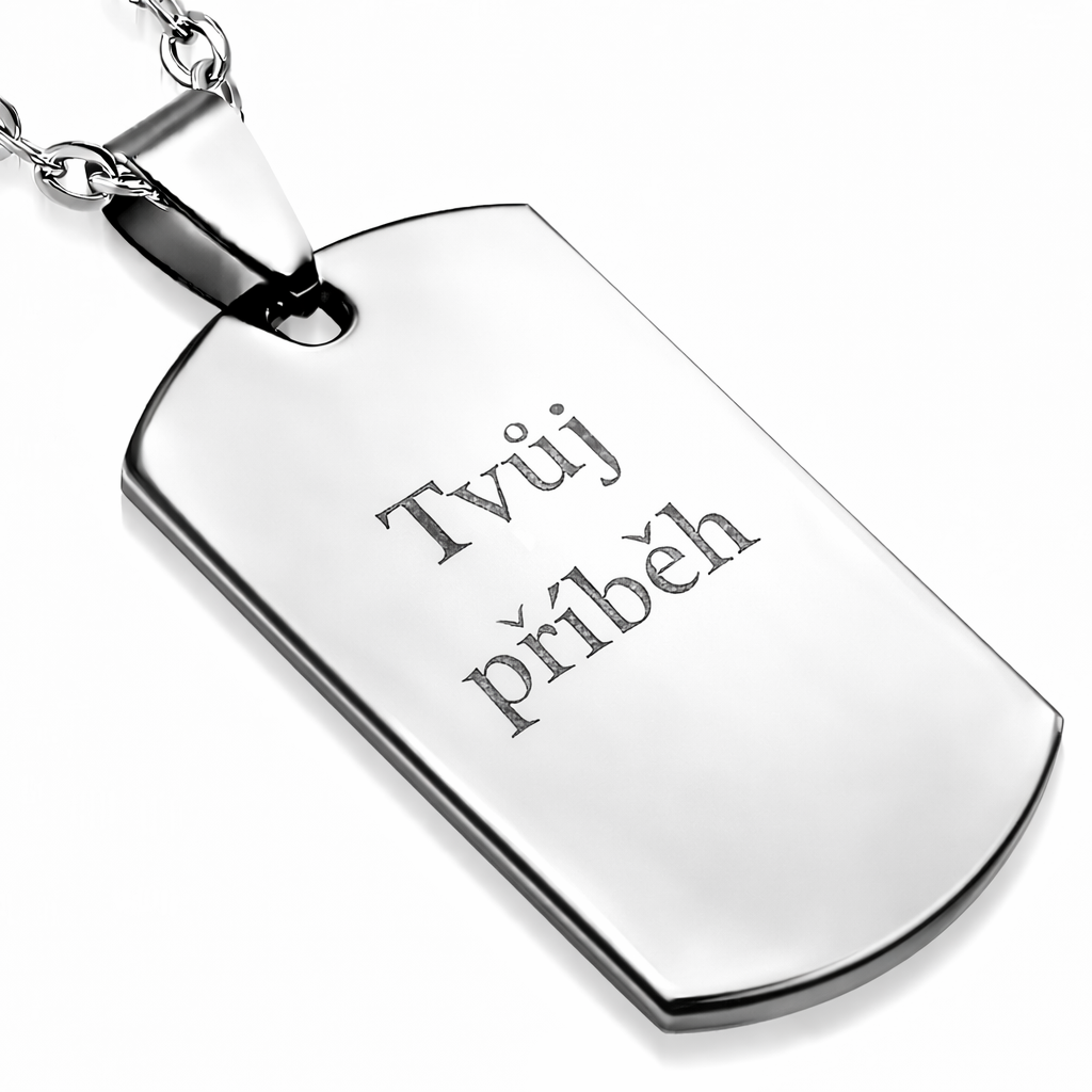 Ocelový přívěšek - destička vojenská známka